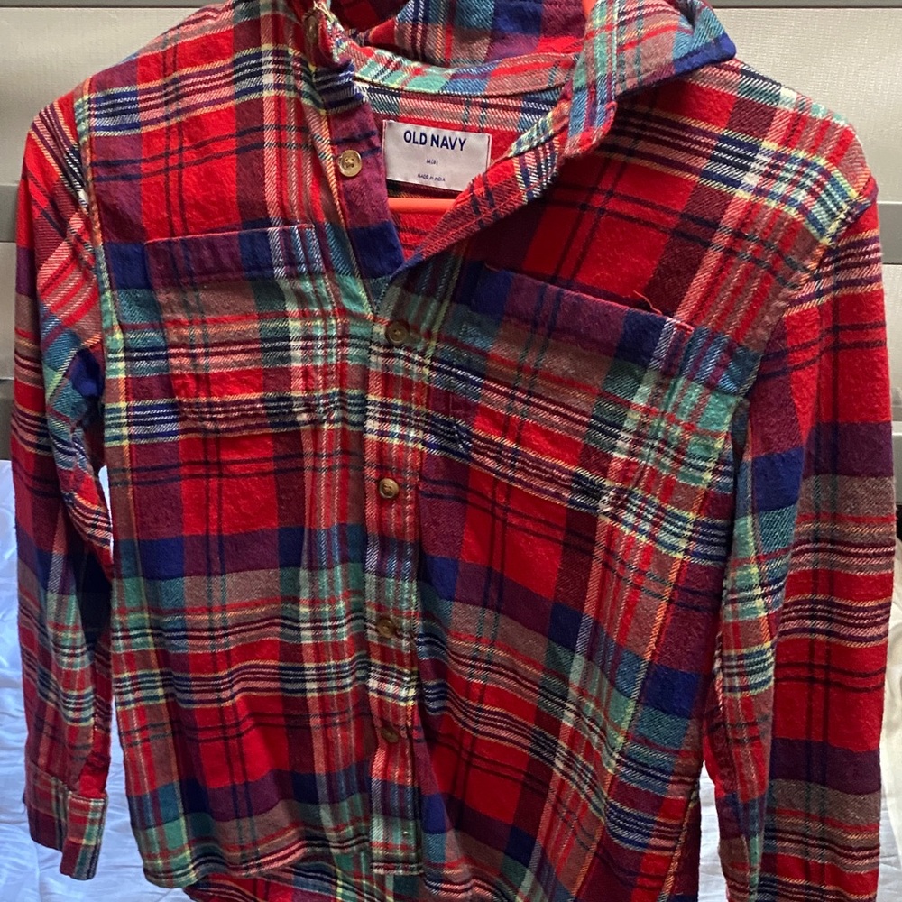 Old Navy Kids Colorful Plaid Button Down Shirt